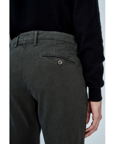 PANTALONE T9036 222035 REGULAR ARMATURA TRAMA NERA VERDE MILITARE