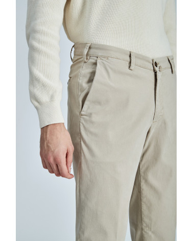 PANTALONE T926 222048 REGULAR IN GABARDINE COTONE TENCEL SETA COLORE BEIGE