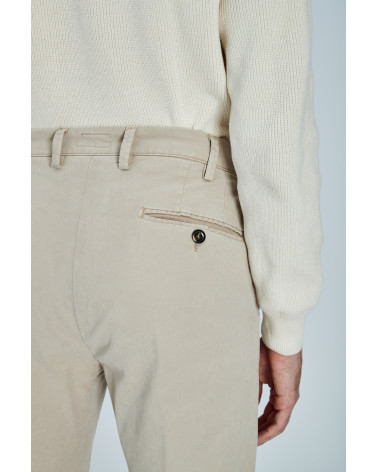 PANTALONE T926 222048 REGULAR IN GABARDINE COTONE TENCEL SETA COLORE BEIGE