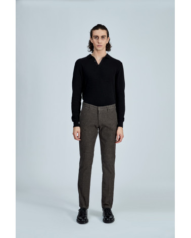 PANTALONE T910 222057 SLIM FIT 	IN ARMATURA MANO LANA COLORE  BISQUIT